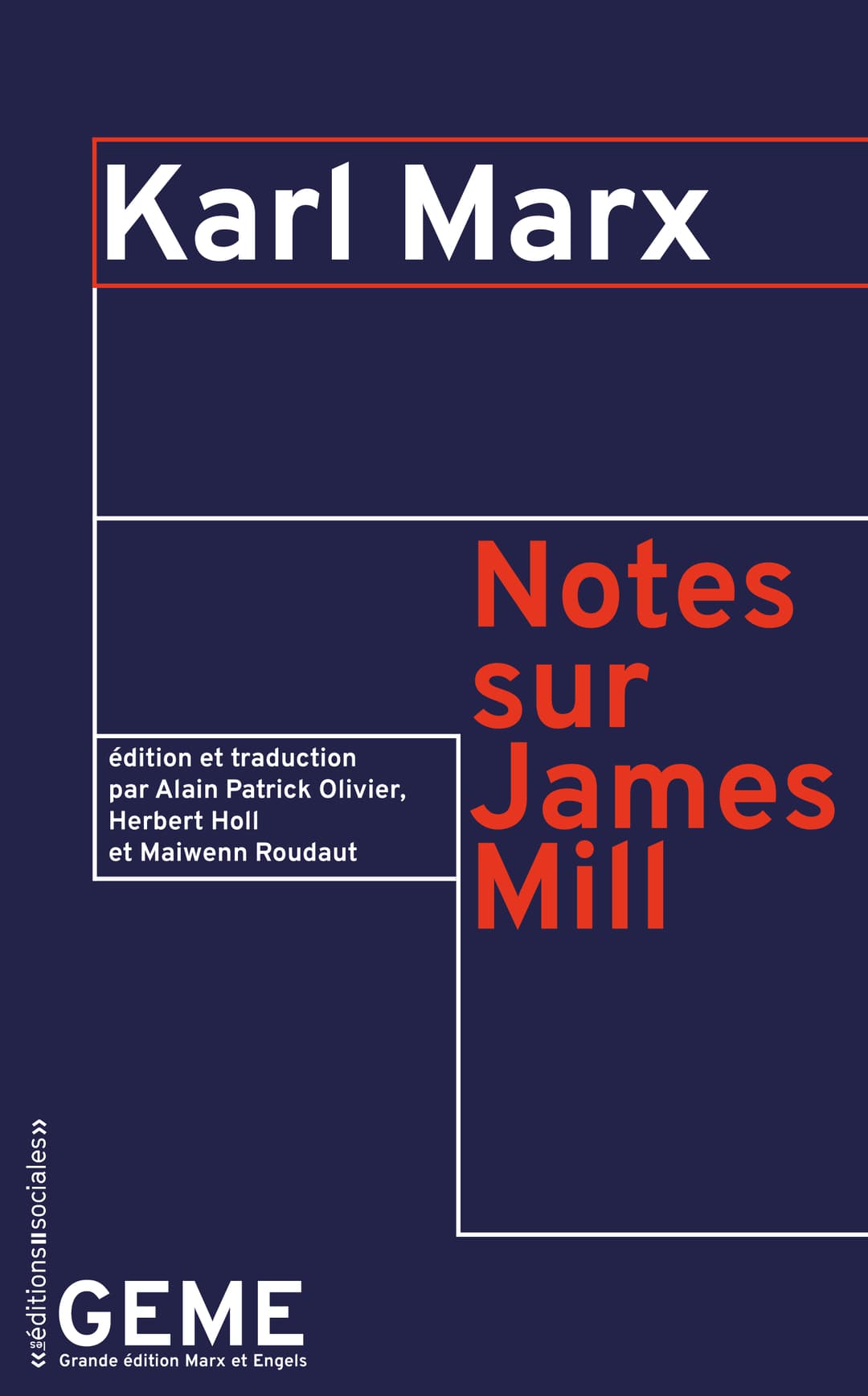 Couverture de « Notes sur James Mill »