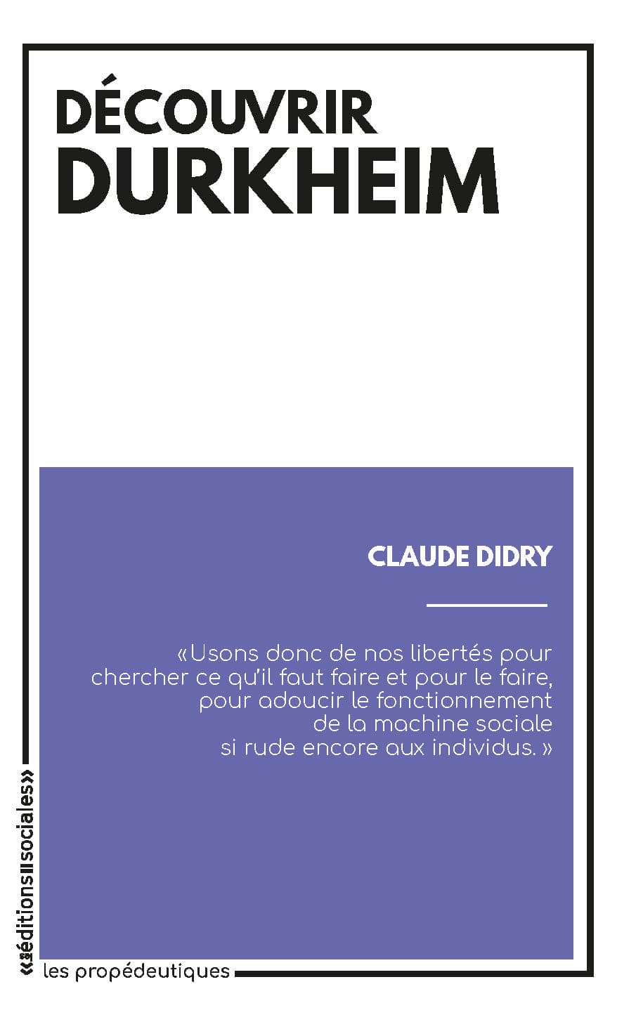 Couverture de « Découvrir Durkheim »