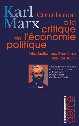 Couverture de « Contribution à la critique de l’économie politique »